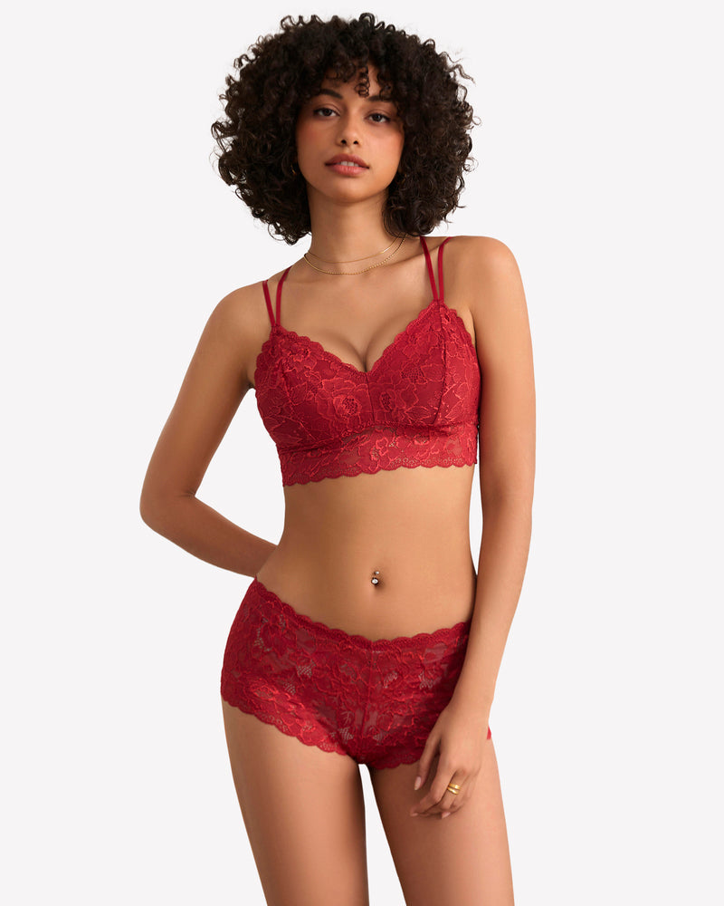2 Stück Spitze BH und Panty Set