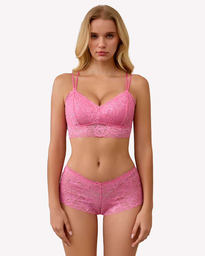 2 Stück Spitze BH und Panty Set