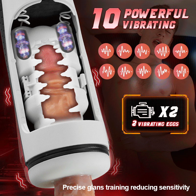 Mirabel - 320/Min. One-Click Burst 8 Thrusting 10 Vibrating Masturbation Cup