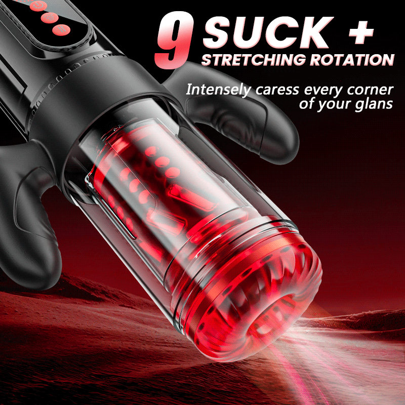 Acmejoy - Terminator 9 Teleskopischer rotierender Sauger mit Handgriff männlicher Stroker