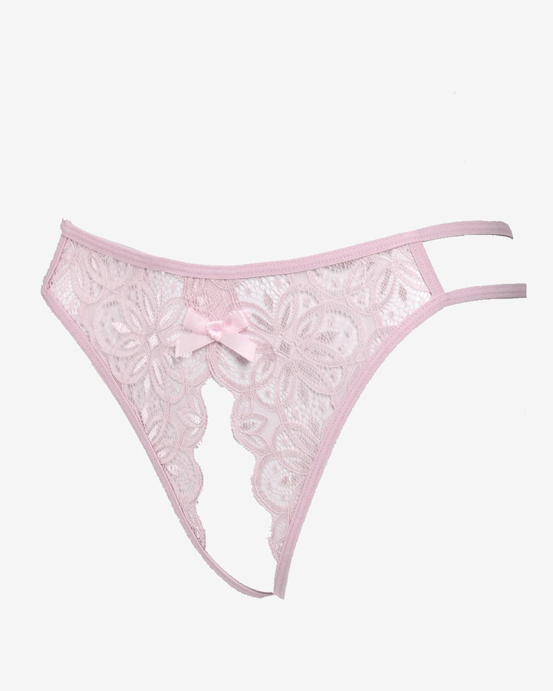 Floraler Spitzen-Slip mit süßer Schleife