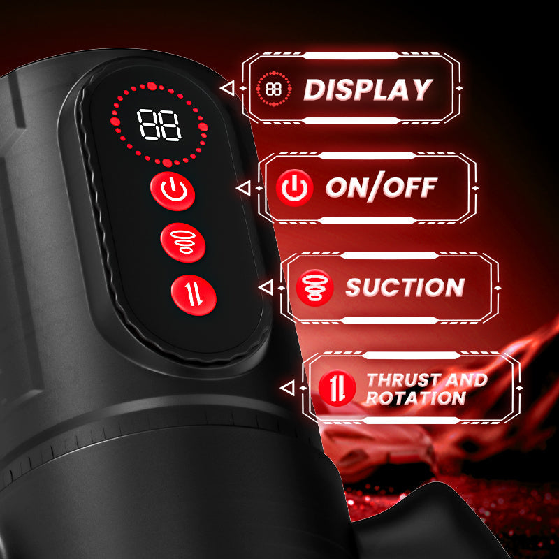 Acmejoy - Terminator 9 Teleskopischer rotierender Sauger mit Handgriff männlicher Stroker