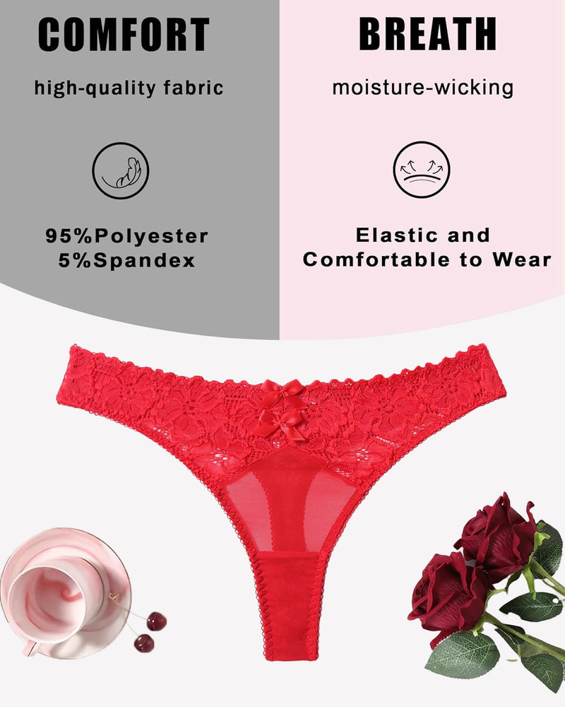 Mesh-Spitzen-Tangas mit niedriger Taille Höschen