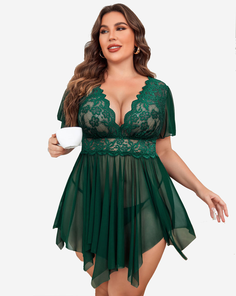 Plus Size Floral Spitze Dessous