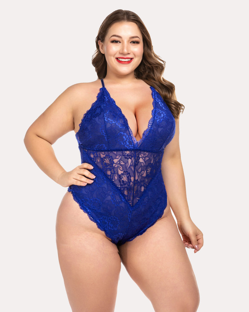 Pius Größe Snap Crotch Lace Bodysuit