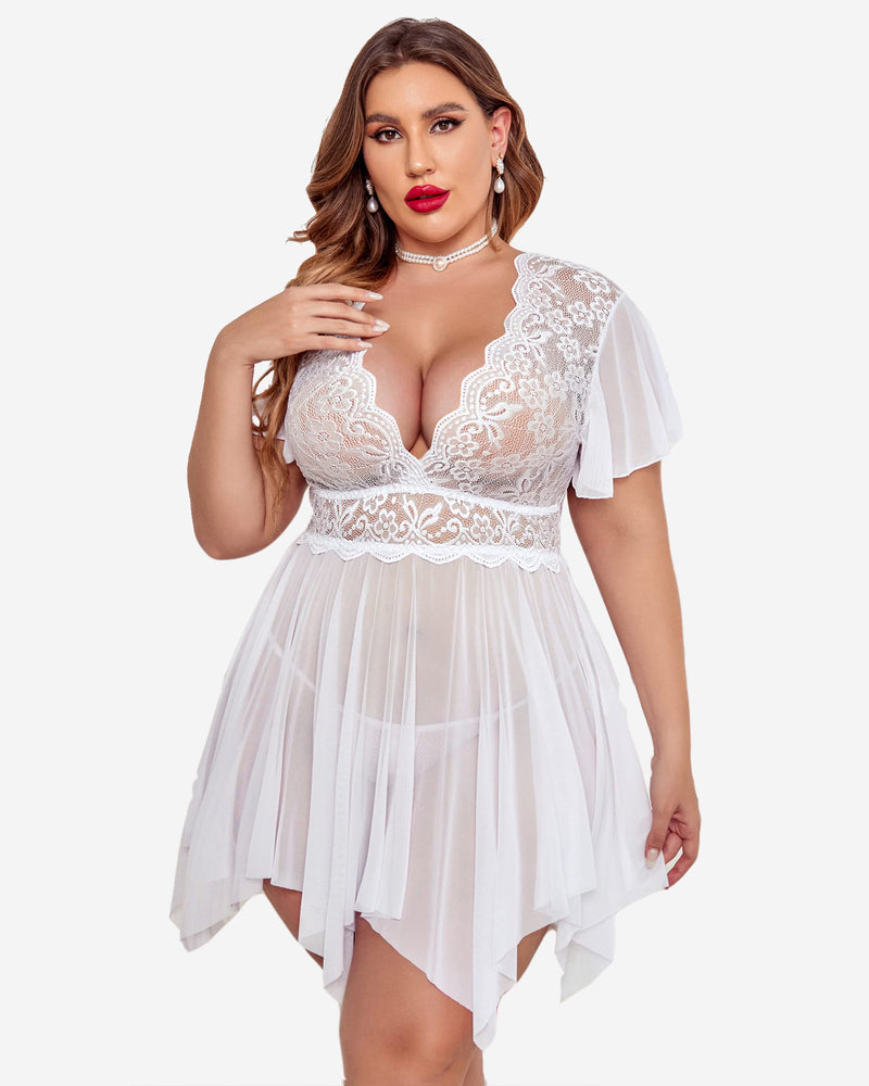 Plus Size Floral Spitze Dessous