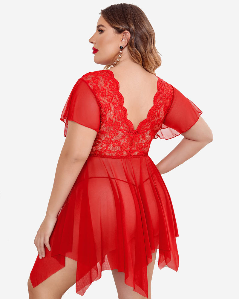 Plus Size Floral Spitze Dessous
