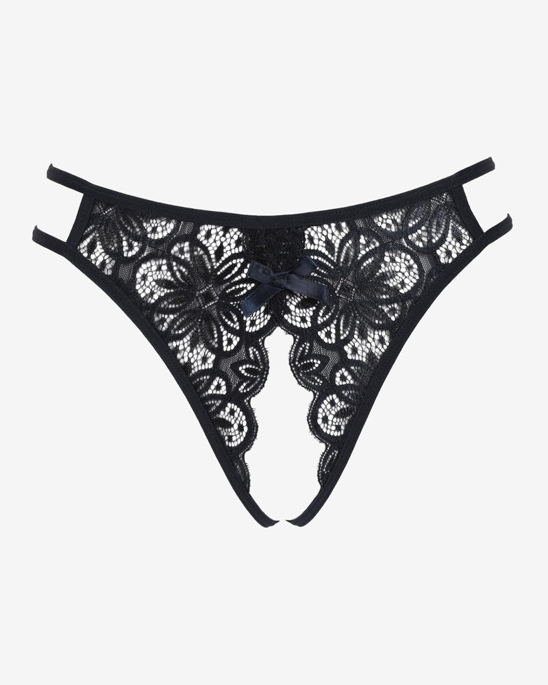 Floraler Spitzen-Slip mit süßer Schleife