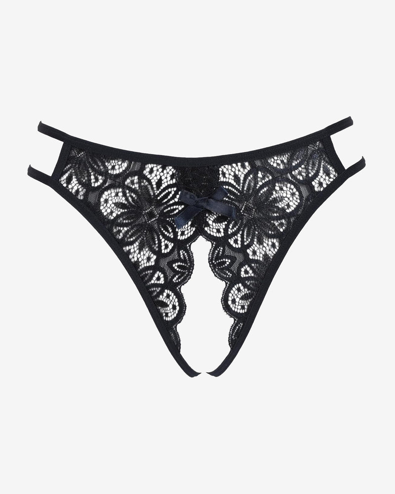Floraler Spitzen-Slip mit süßer Schleife