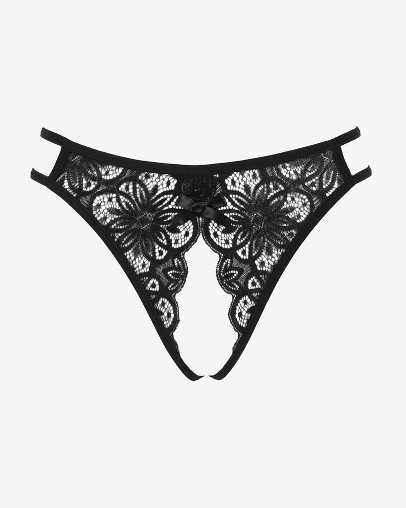 Floraler Spitzen-Slip mit süßer Schleife