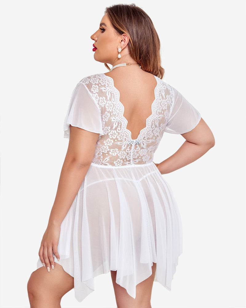 Plus Size Floral Spitze Dessous
