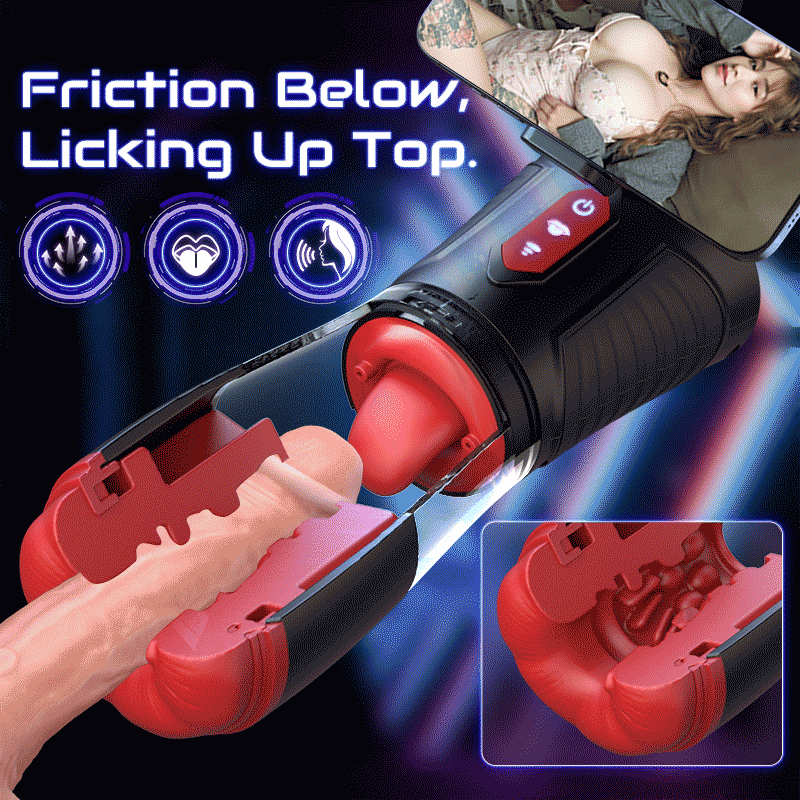 Acmejoy - 【Partner Play】LickMe Phone Holder 4 Sauger 7 Zungenleckende Stimme Funktion Männlicher Stroker Masturbator