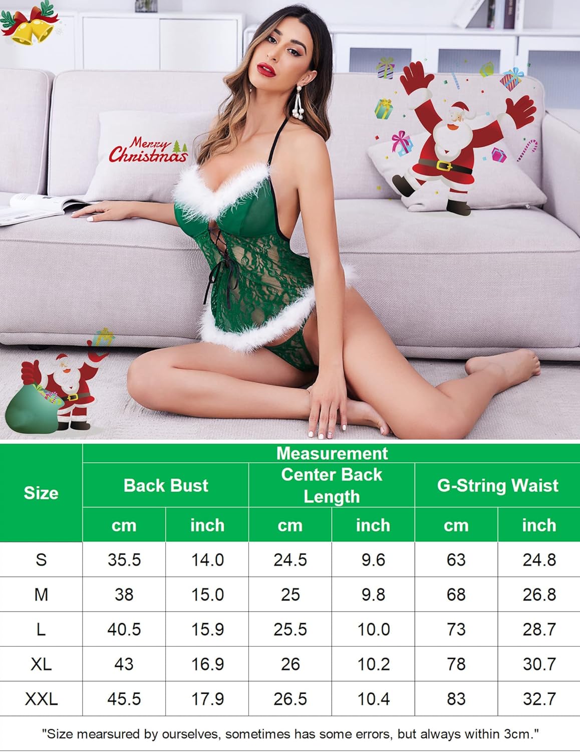Weihnachtsmann-Dessous Teddy