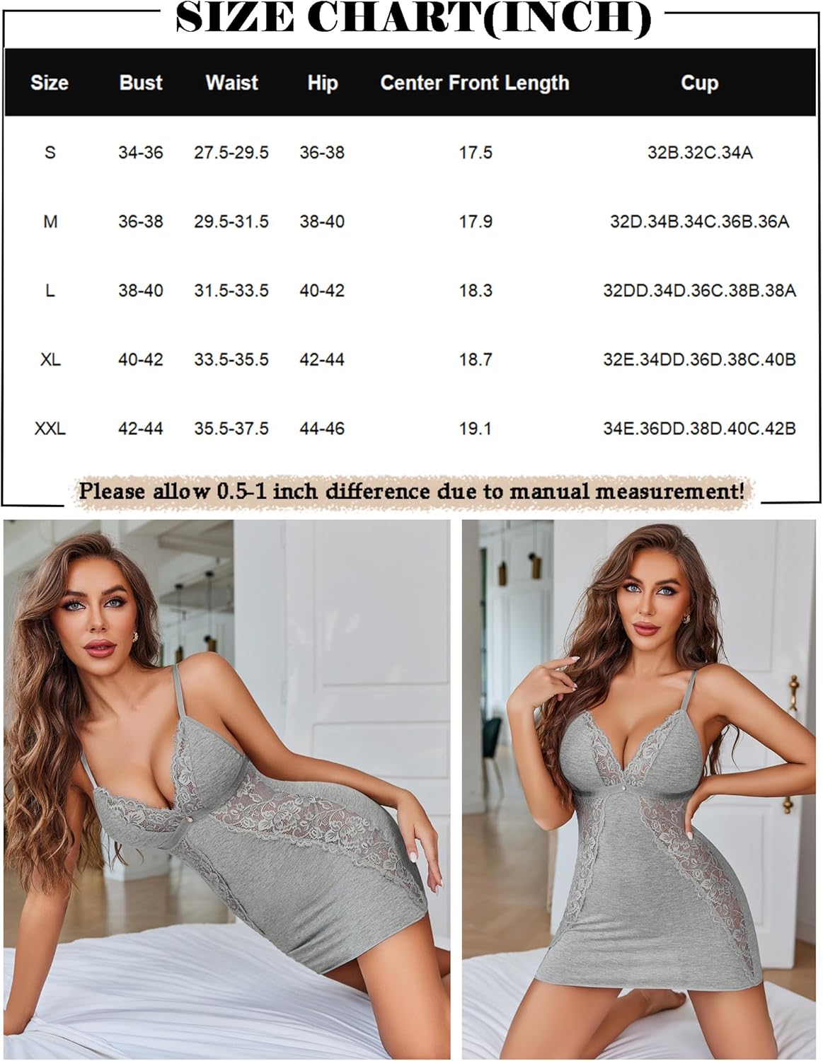 Spitze Soft Chemise Slip Nachthemden