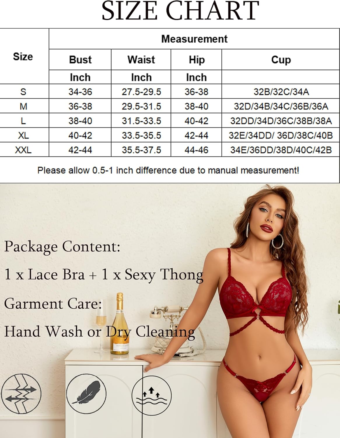 Spitzen-BH mit Tanga 2 Stück Sets