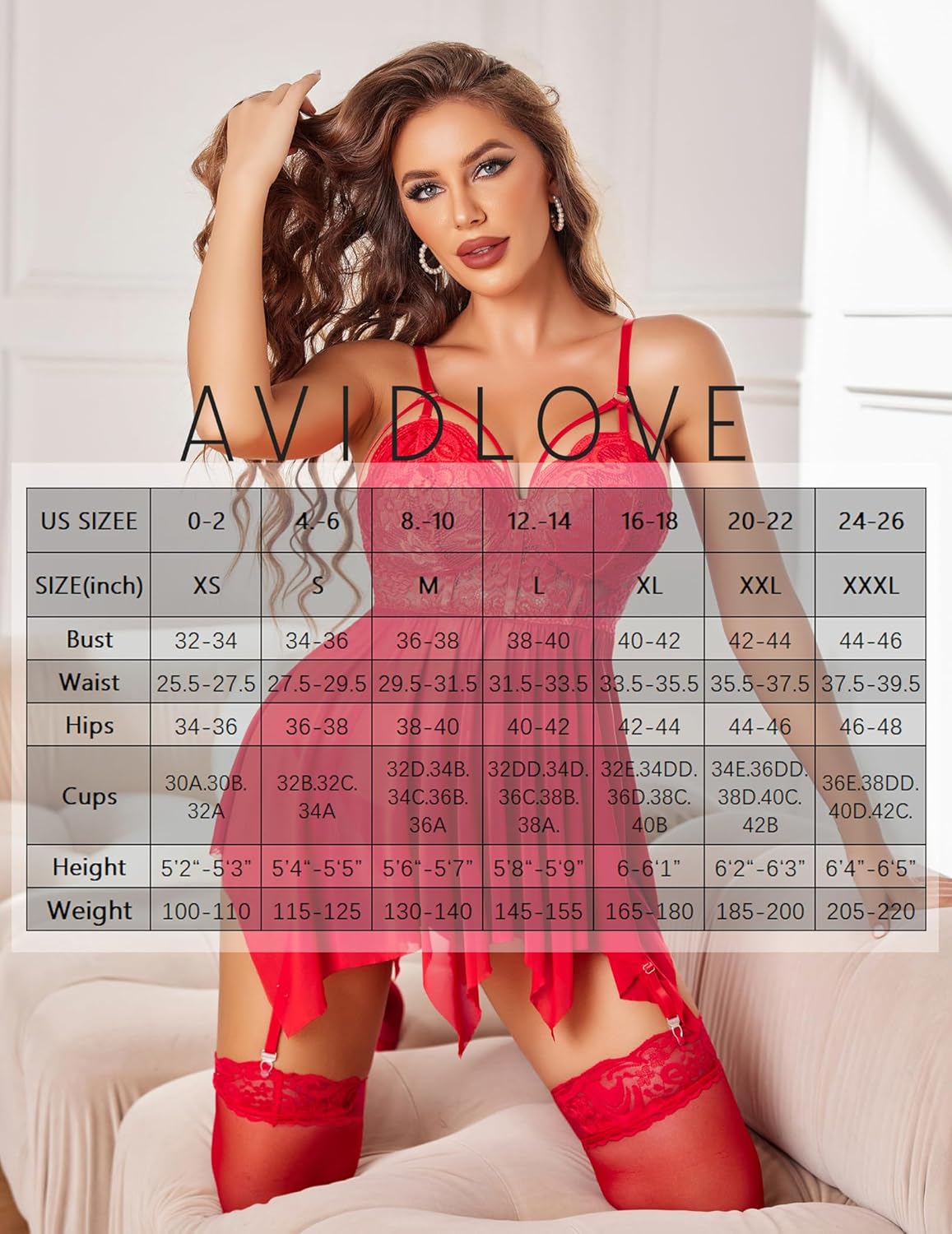 Spitze Nachtwäsche Kleid Boudoir Nachthemd