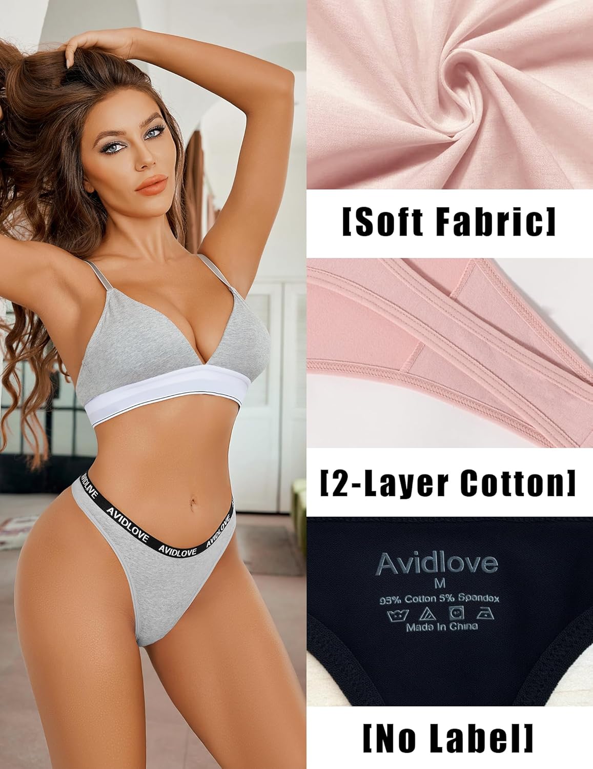 Baumwoll-Stretch-Schlüpfer Low Rise Tanga