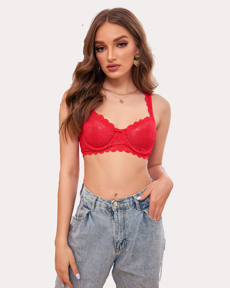 Spitze Strumpfband Dessous Set mit Push Up