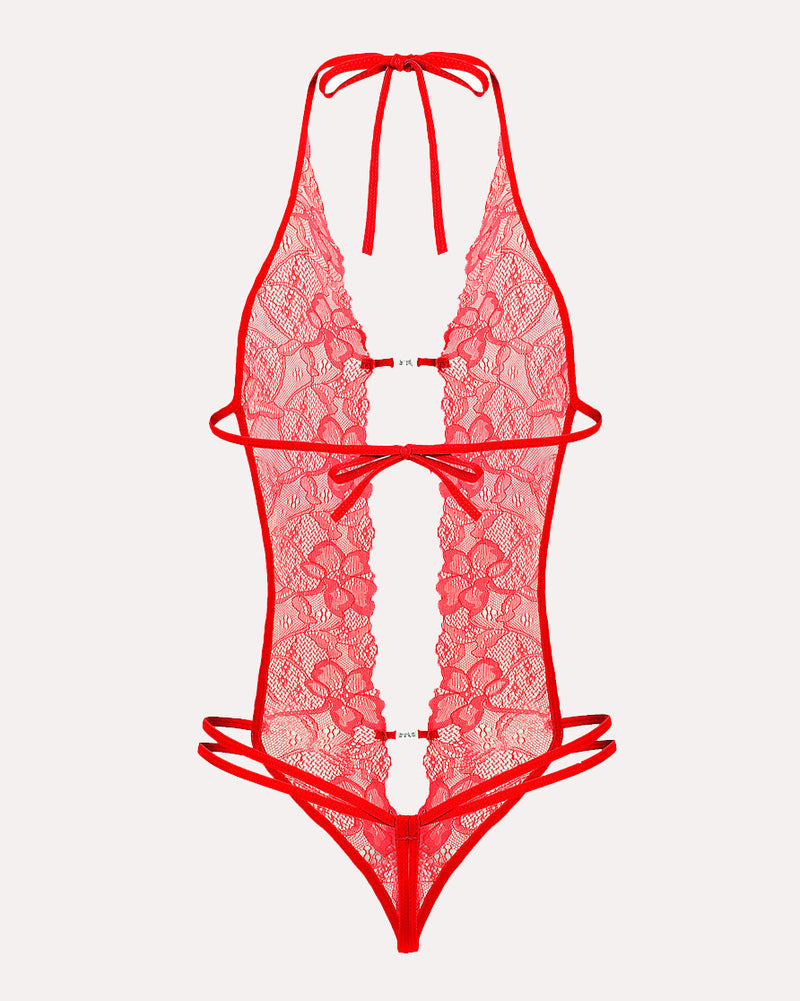 Lace Bodysuit Deep V Teddy