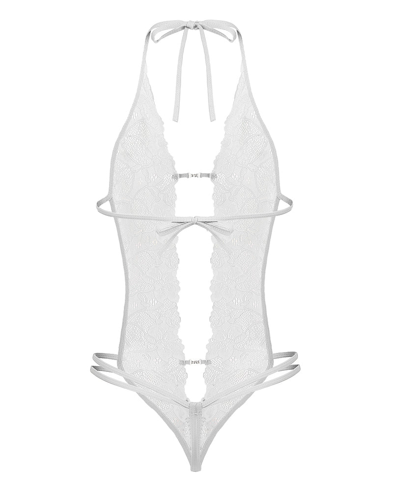 Lace Bodysuit Deep V Teddy
