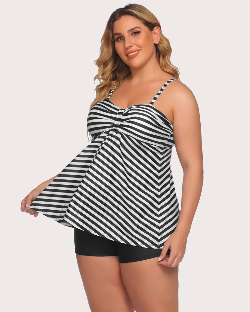 Leopard Tankini Set Badeanzüge mit Shorts