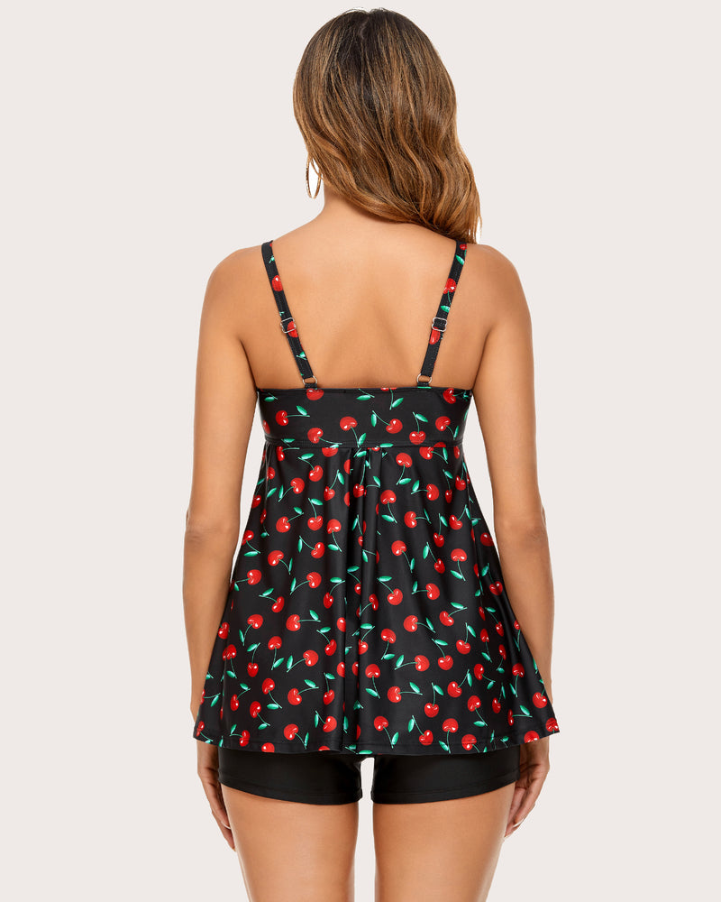 Leopard Tankini Set Badeanzüge mit Shorts