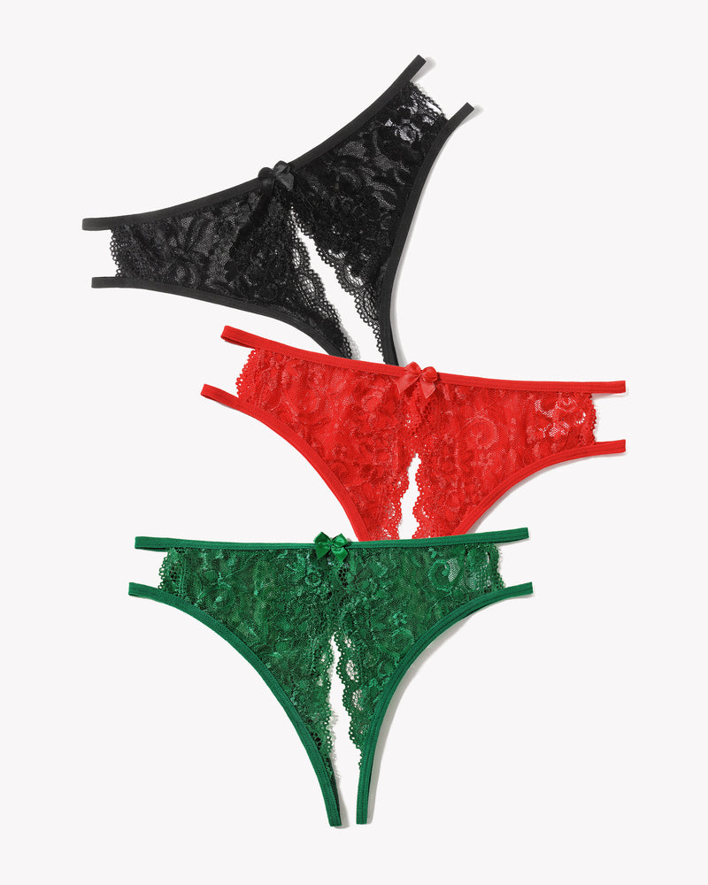 Spitzenhöschen Floraler Spitzen-Slip mit Schleife
