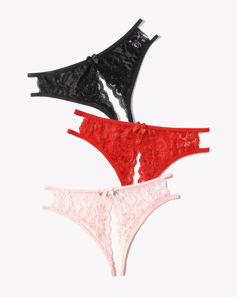 Spitzenhöschen Floraler Spitzen-Slip mit Schleife