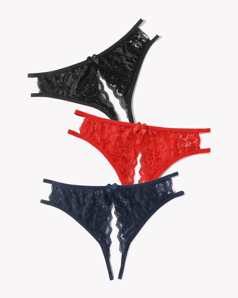 Spitzenhöschen Floraler Spitzen-Slip mit Schleife