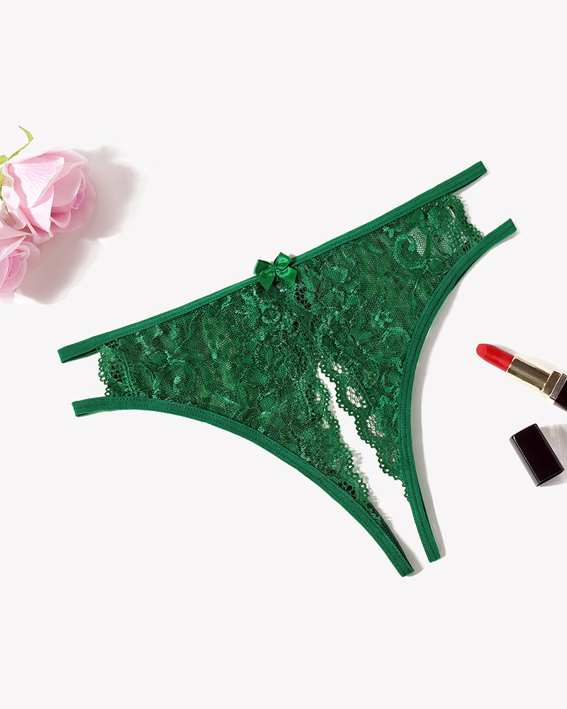 Spitzenhöschen Floraler Spitzen-Slip mit Schleife