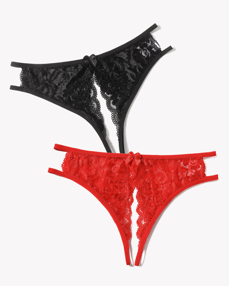 Spitzenhöschen Floraler Spitzen-Slip mit Schleife