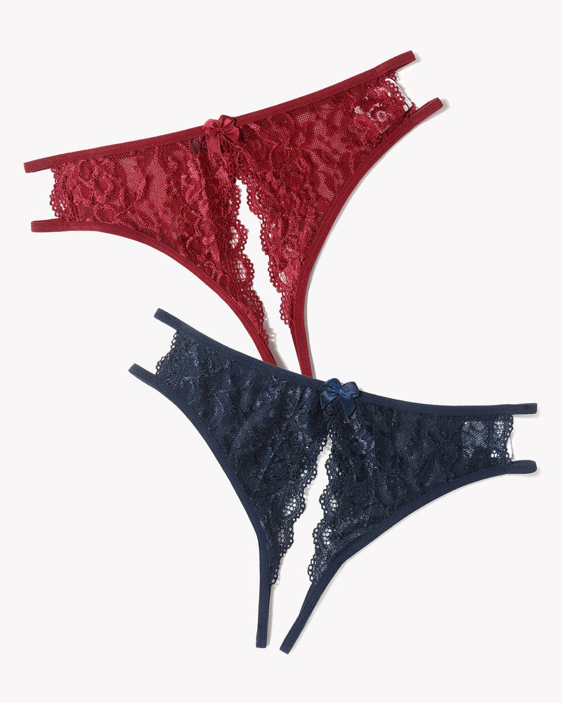 Spitzenhöschen Floraler Spitzen-Slip mit Schleife
