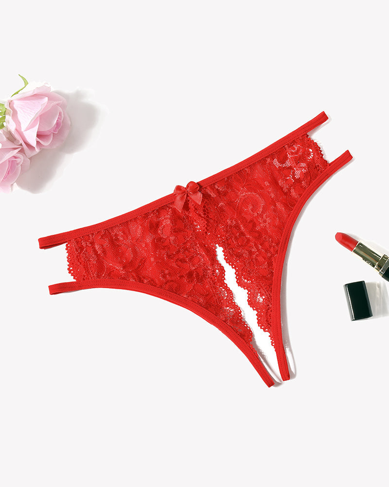 Spitzenhöschen Floraler Spitzen-Slip mit Schleife