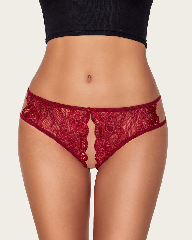 Spitzenhöschen Floraler Spitzen-Slip mit Schleife