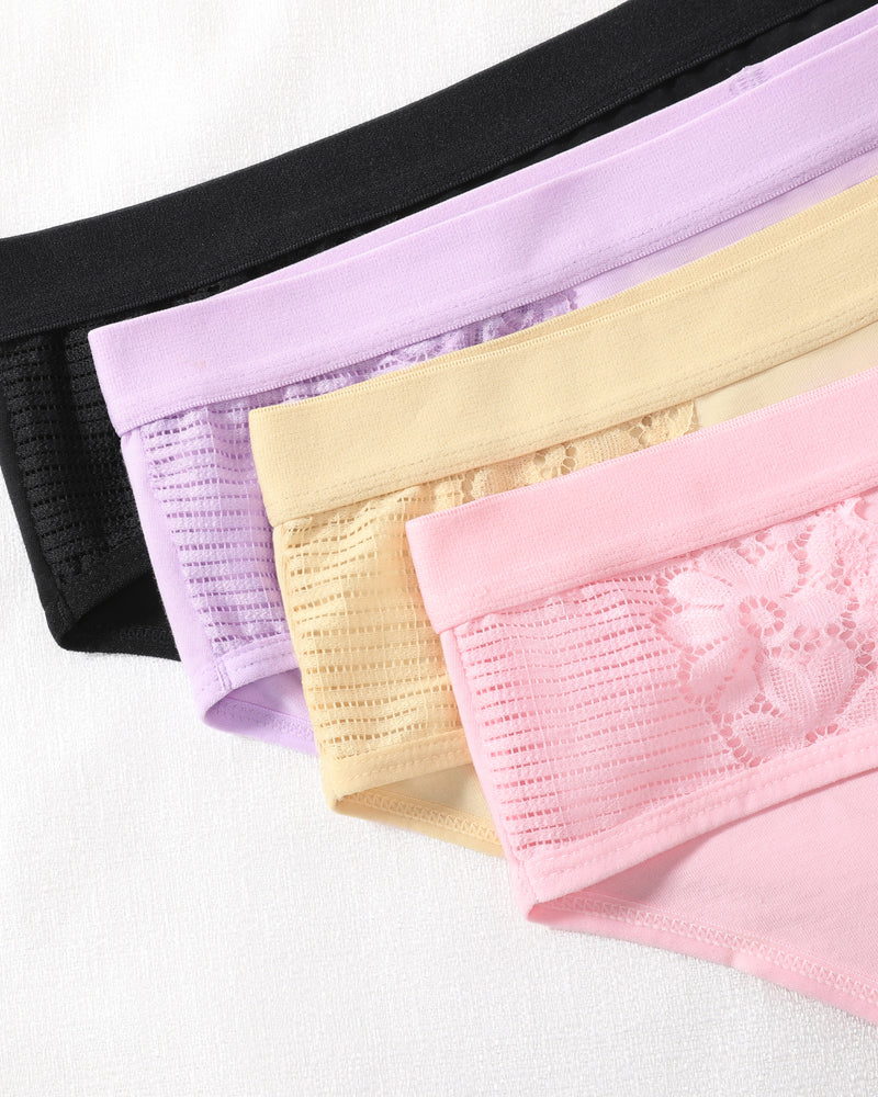 4 Stück-Baumwoll-Hipster-Tanga-Slip Bikini-Höschen