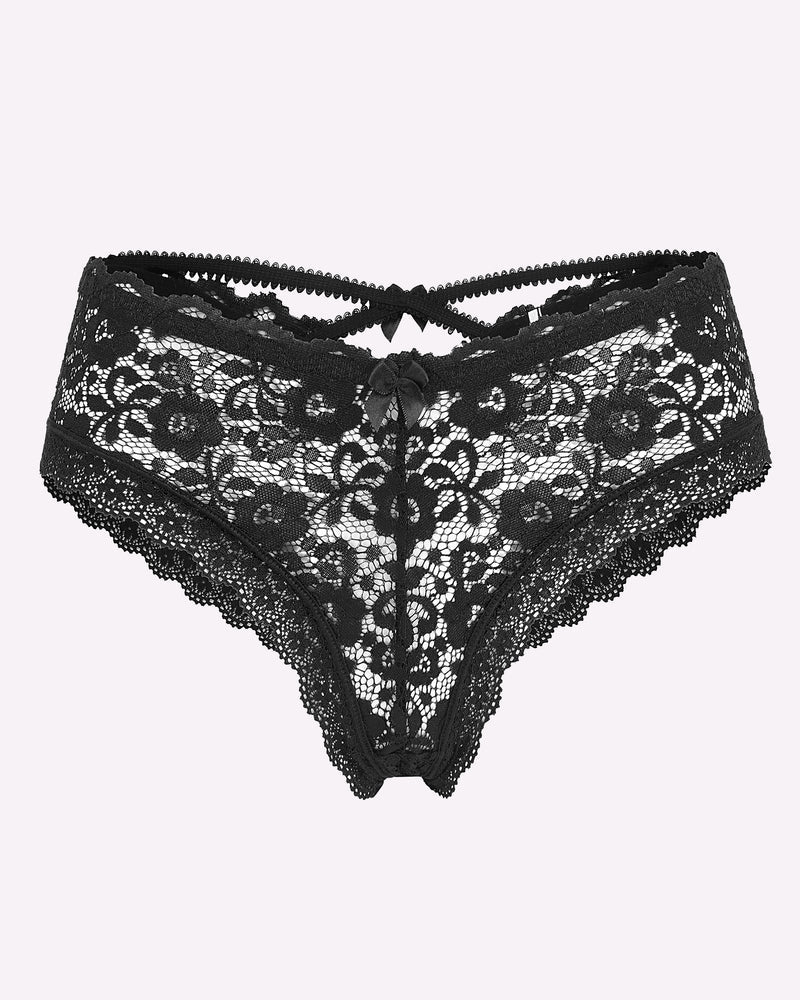 Spitze Criss Cross Back Floral Hipster Panties