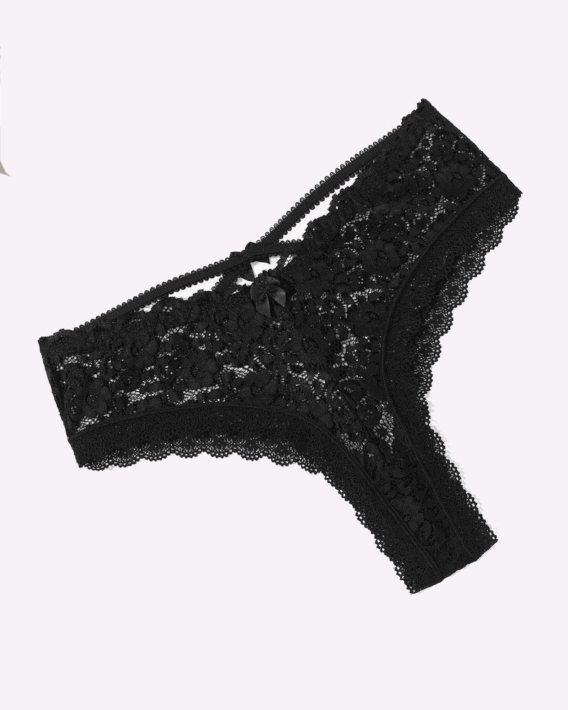 Spitze Criss Cross Back Floral Hipster Panties