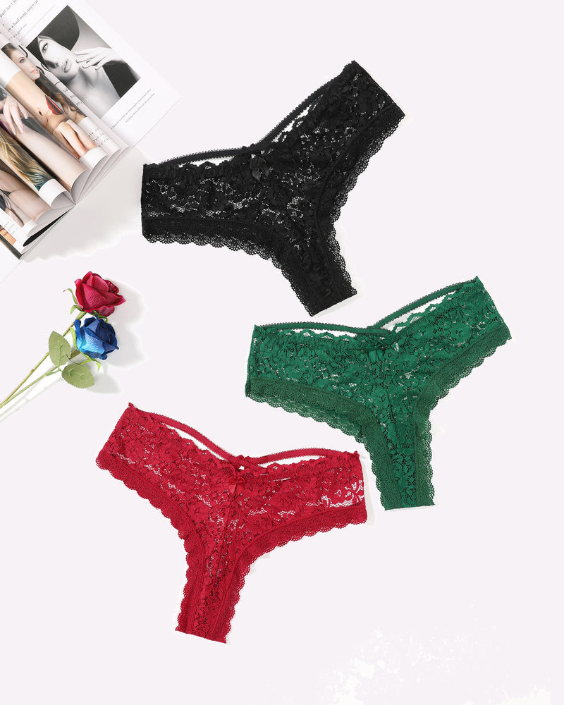 Spitze Criss Cross Back Floral Hipster Panties