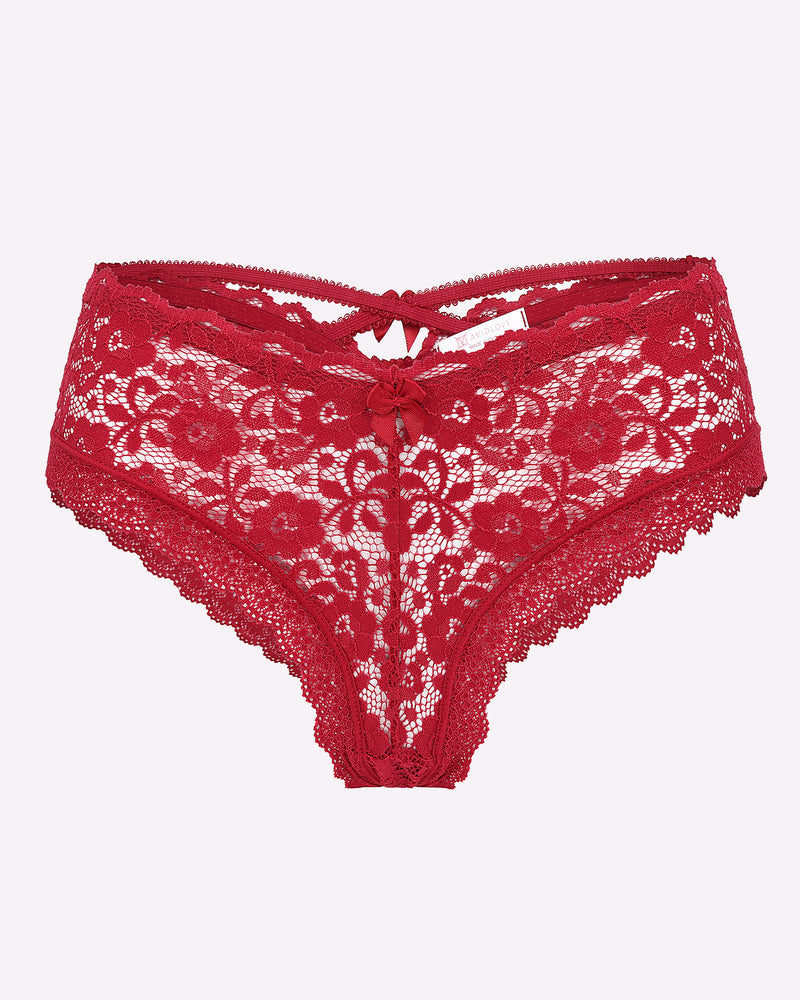 Spitze Criss Cross Back Floral Hipster Panties