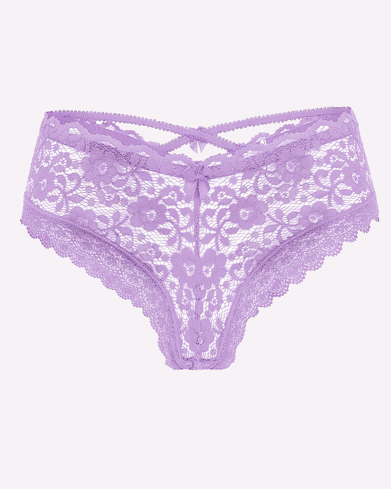 Spitze Criss Cross Back Floral Hipster Panties