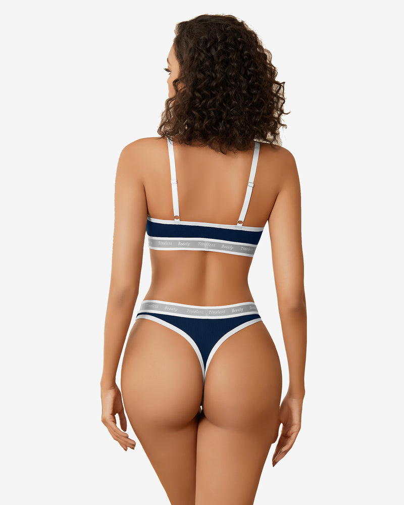 Kontrast-BH und Panty-Set