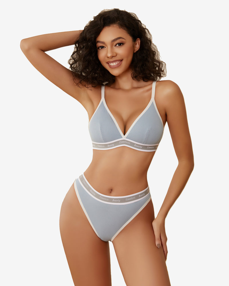 Kontrast-BH und Panty-Set