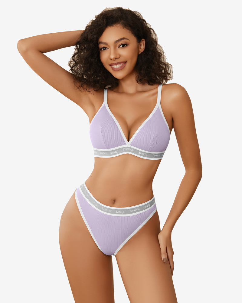 Kontrast-BH und Panty-Set