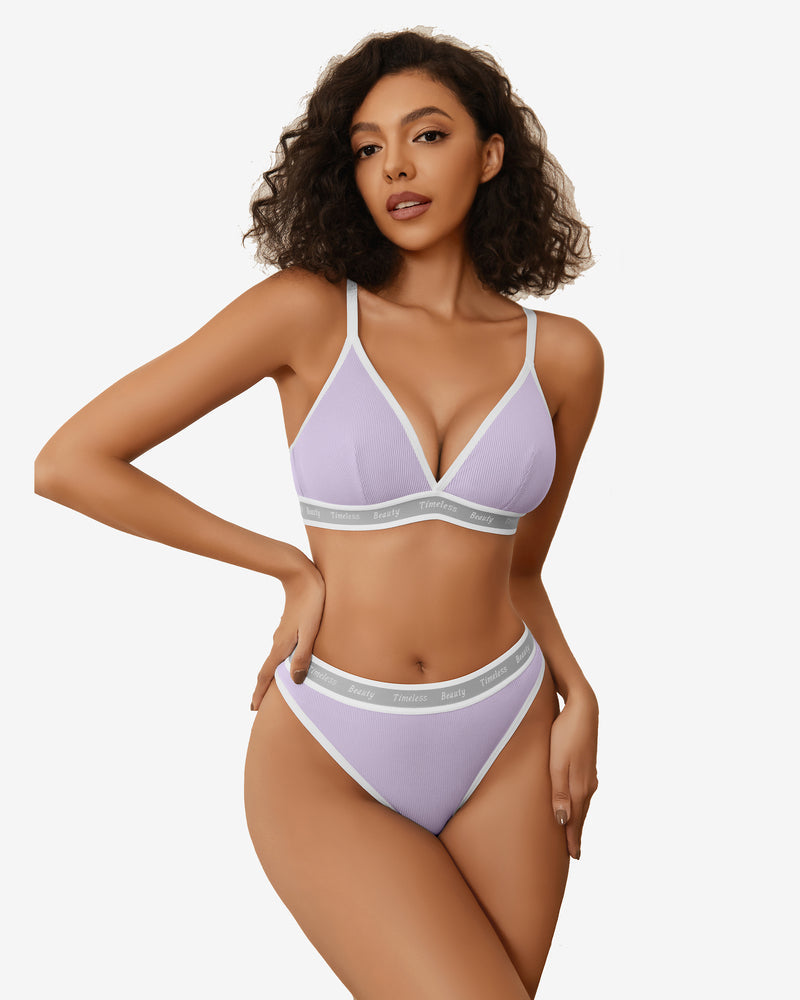 Kontrast-BH und Panty-Set