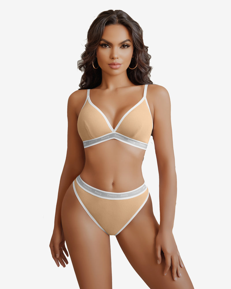 Kontrast-BH und Panty-Set