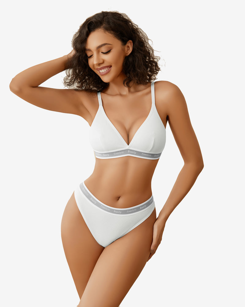 Kontrast-BH und Panty-Set