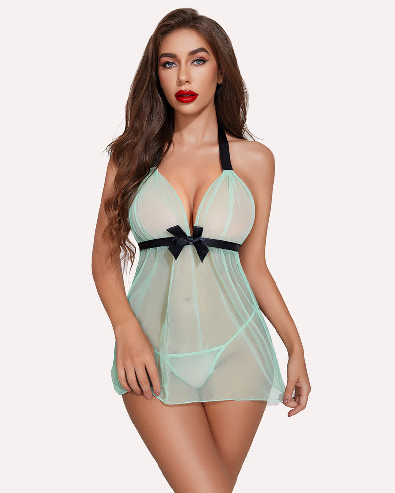 Halter Mesh Spitze Babydolls