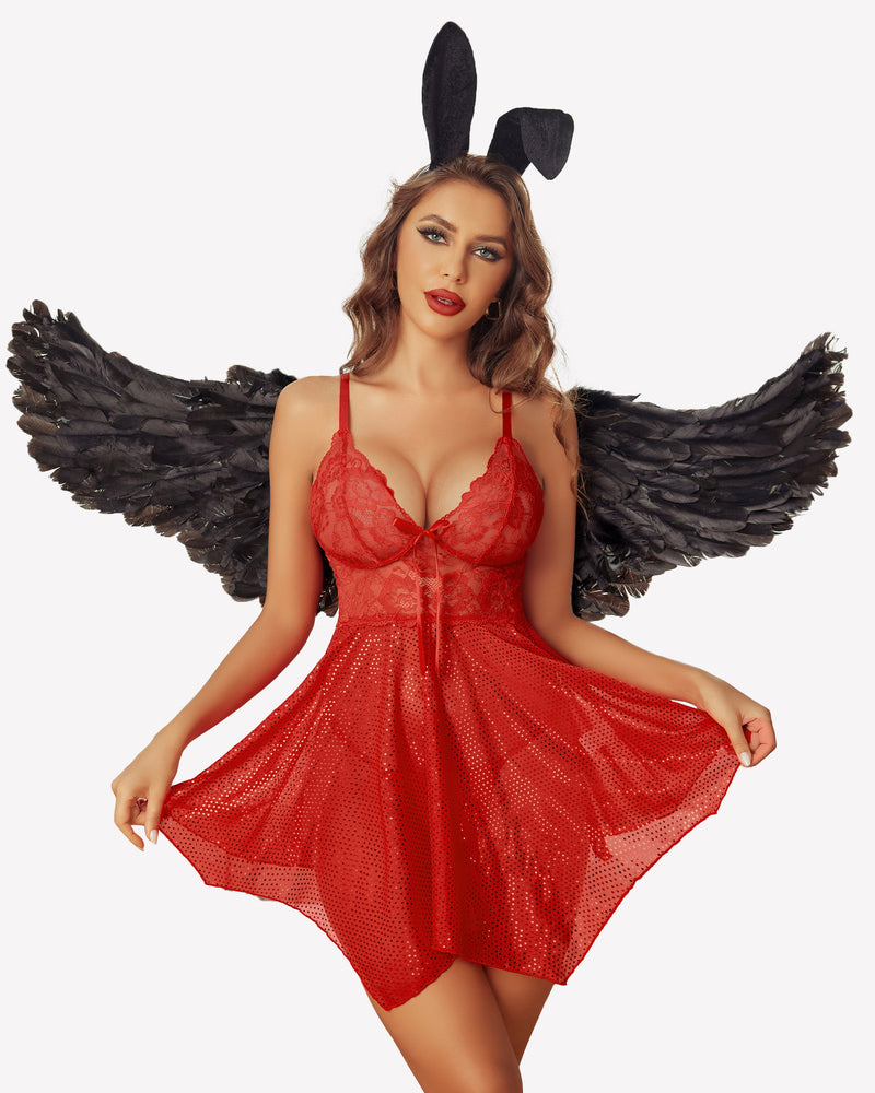 Weihnachtsdessous Mesh Nachthemd