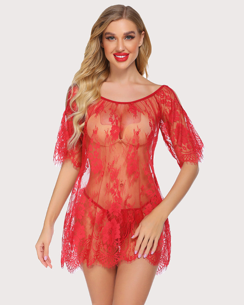 Spitze Smock Dessous Mini Babydoll