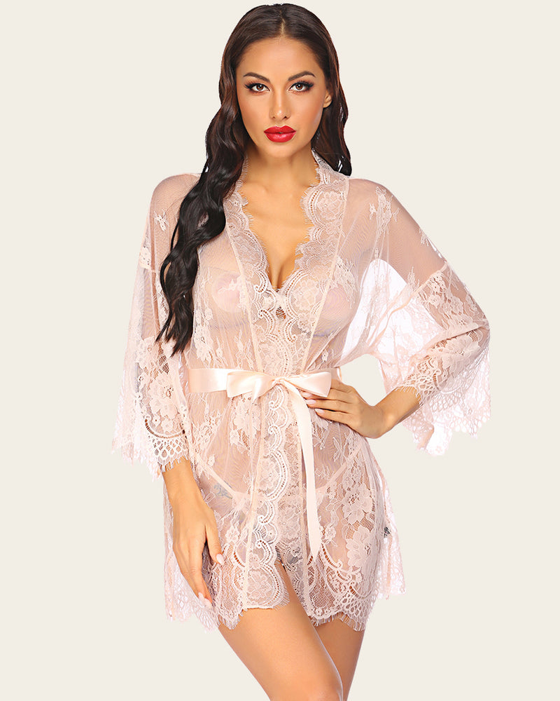 Spitze Kimono Mesh Robe